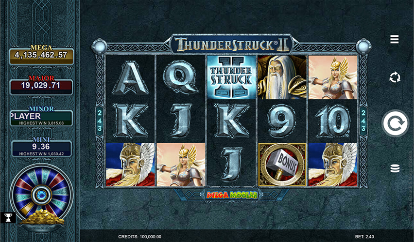 Juega gratis Thunderstruck II Mega Moolah
